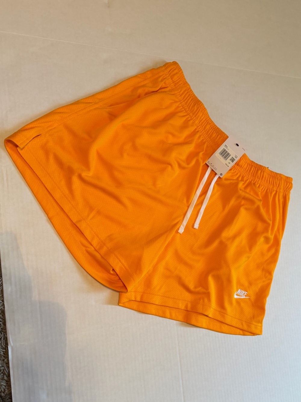 Nike Bright Yellow Orange Mesh Shorts with White Drawstring 2xl nwt